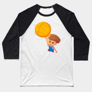 Basketball boy making a basket Baseball T-Shirt